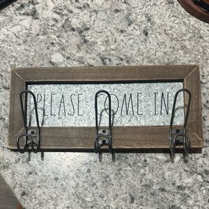 Rae Dunn Brown and Gray Wall Hook Decor